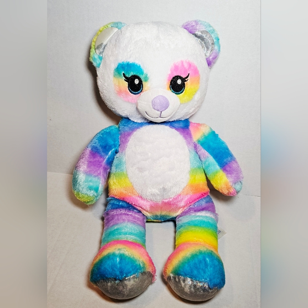 Build-A-Bear Rainbow Panda BAB Plush Bear Toy Lovey Stuffed Animal
